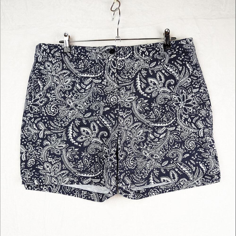 Talbots the Weekend Shorts Women's 16 Navy Blue White 6.5" Short - Picture 2 of 12